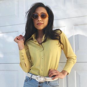 70s Cool Lime Blouse